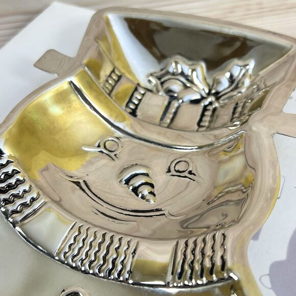 VTG International Silver Divided Snowman Server 15” Silverplate Christmas Tray - Picture 3 of 13